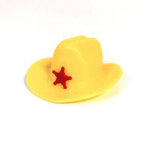 Vintage Mattel Barbie Accessory Yellow Cowboy Hat With Red Star